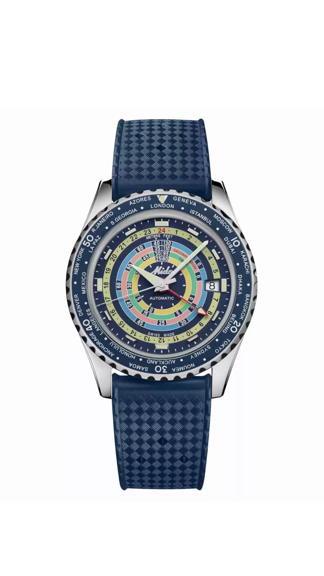 MIDO OCEAN STAR DECOMPRESSION WORLDTIMER