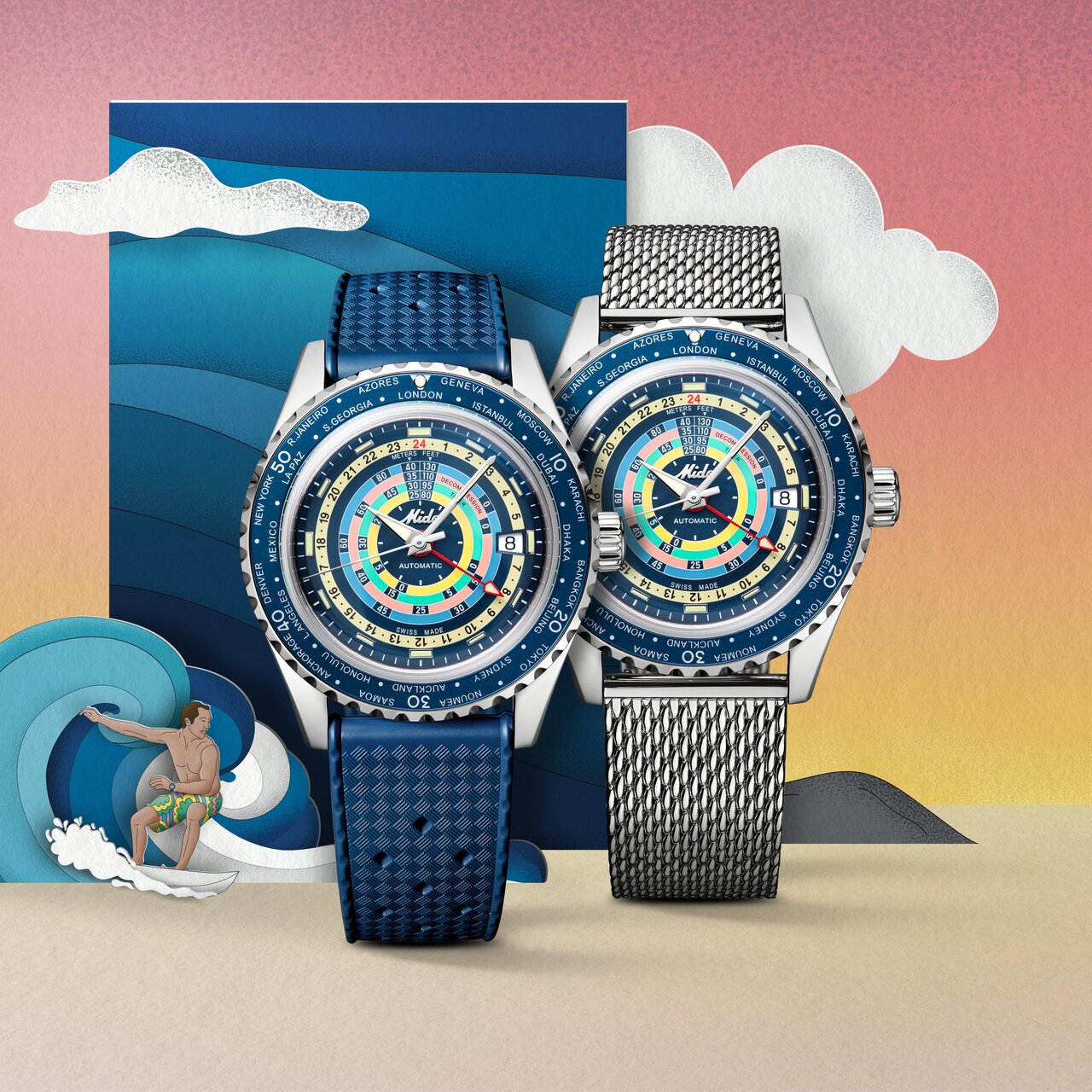 Orologio da uomo in acciaio inossidabile con quadrante sabbiato e calendario al quarzo ultra sottile | VDEAR